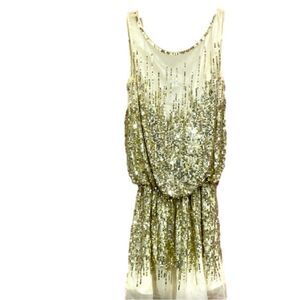 Sagaie Paris Women’s Vintage Sequined Silk Evening Mini Dress Size 4 ($400)